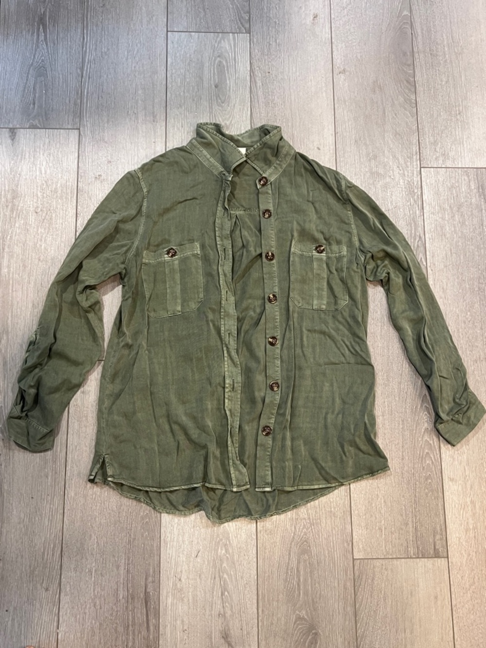 Maurices Olive Green Button-Up Utility Blazer